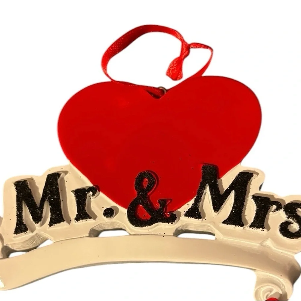 Mr & Mrs Our First Christmas Together Trio of Tree Ornaments Love Marriage